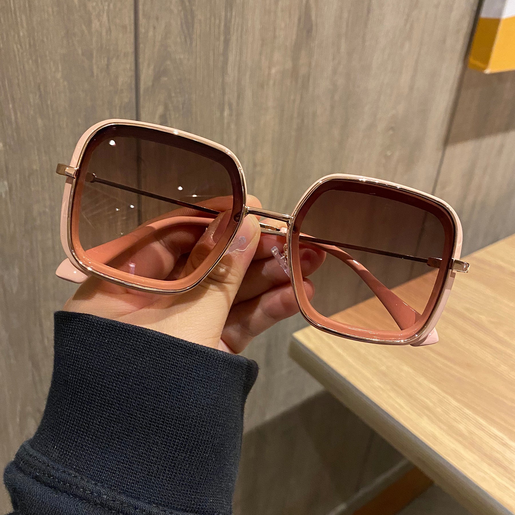 Retro Big Frame Square Brown Sunglasses For Women Retro Big Frame Square Brown Sunglasses For Women