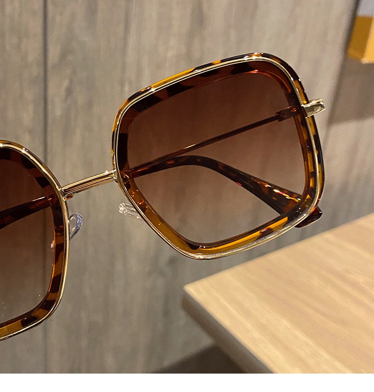 Retro Big Frame Square Brown Sunglasses For Women Retro Big Frame Square Brown Sunglasses For Women