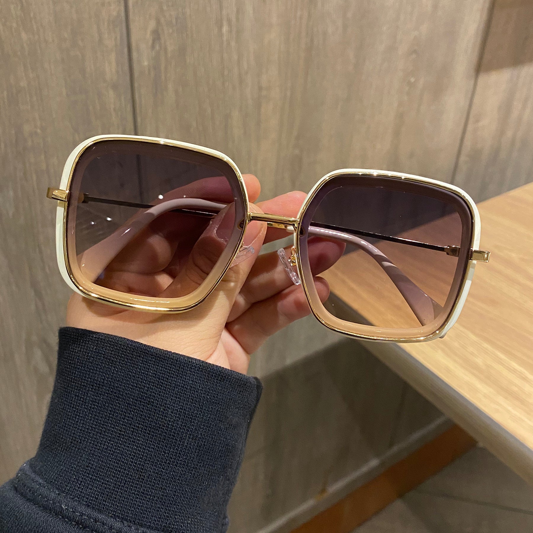 Retro Big Frame Square Brown Sunglasses For Women Retro Big Frame Square Brown Sunglasses For Women