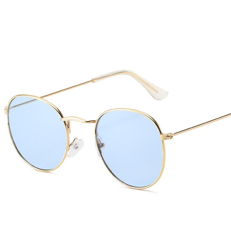 Retro Oval Small Frame Personality Sunglasses Men And Women Vacation Beach Metal Glasses Retro Oval Small Frame Personality Sunglasses Men And Women Vacation Beach Metal Glasses