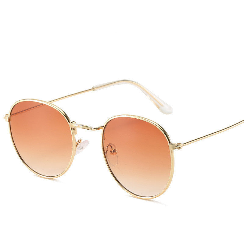 Retro Oval Small Frame Personality Sunglasses Men And Women Vacation Beach Metal Glasses Retro Oval Small Frame Personality Sunglasses Men And Women Vacation Beach Metal Glasses