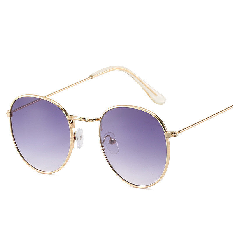 Retro Oval Small Frame Personality Sunglasses Men And Women Vacation Beach Metal Glasses Retro Oval Small Frame Personality Sunglasses Men And Women Vacation Beach Metal Glasses
