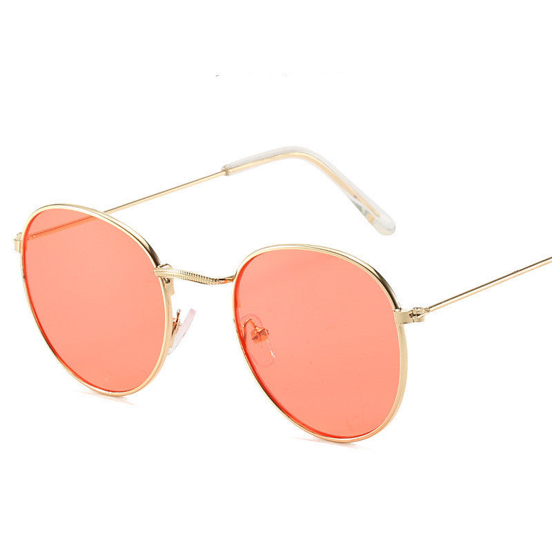 Retro Oval Small Frame Personality Sunglasses Men And Women Vacation Beach Metal Glasses Retro Oval Small Frame Personality Sunglasses Men And Women Vacation Beach Metal Glasses