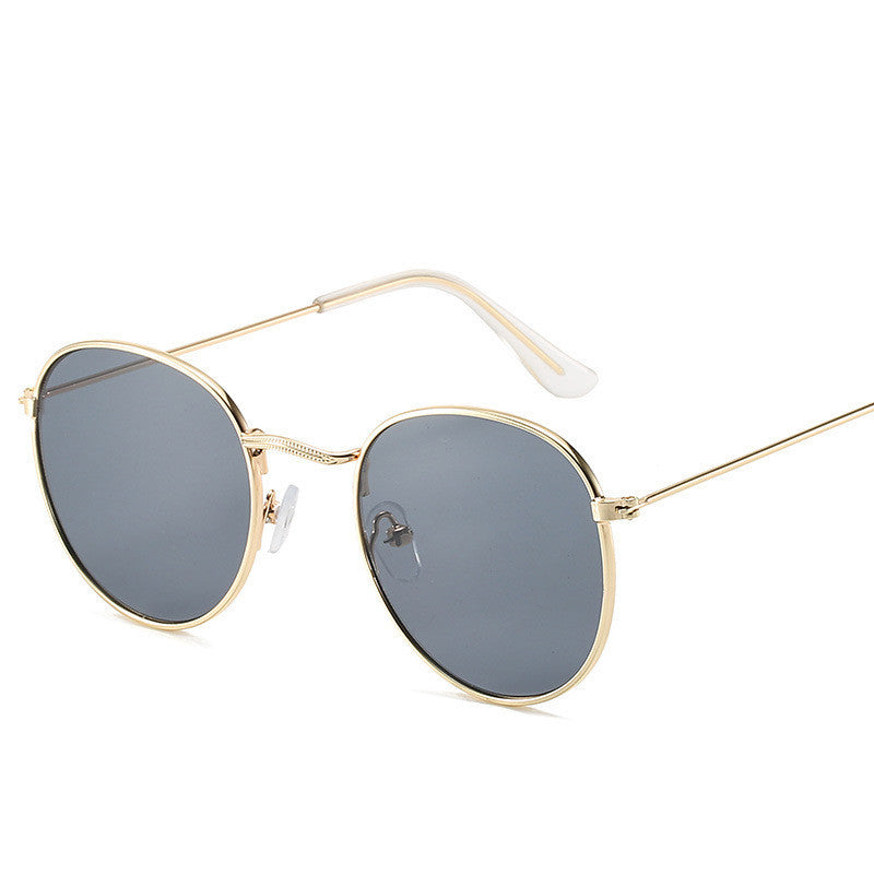 Retro Oval Small Frame Personality Sunglasses Men And Women Vacation Beach Metal Glasses Retro Oval Small Frame Personality Sunglasses Men And Women Vacation Beach Metal Glasses