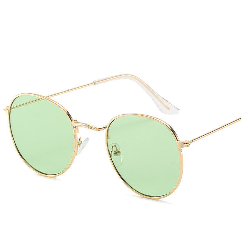Retro Oval Small Frame Personality Sunglasses Men And Women Vacation Beach Metal Glasses Retro Oval Small Frame Personality Sunglasses Men And Women Vacation Beach Metal Glasses