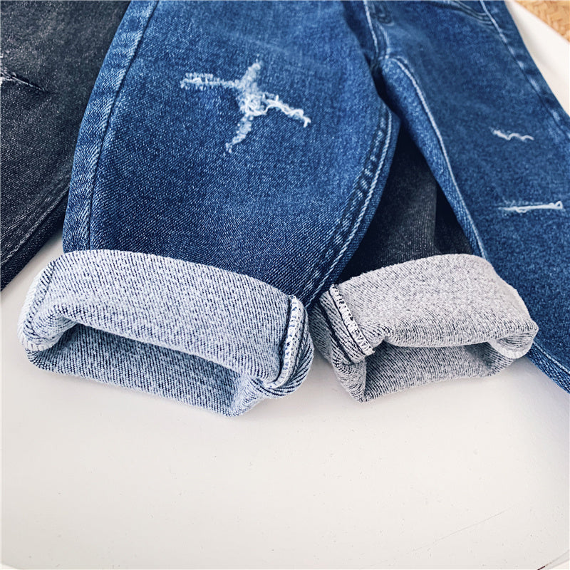 Boys  Fleece Jeans Straight Trousers Trendy Children s Clothing Boys  Fleece Jeans Straight Trousers Trendy Children s Clothing