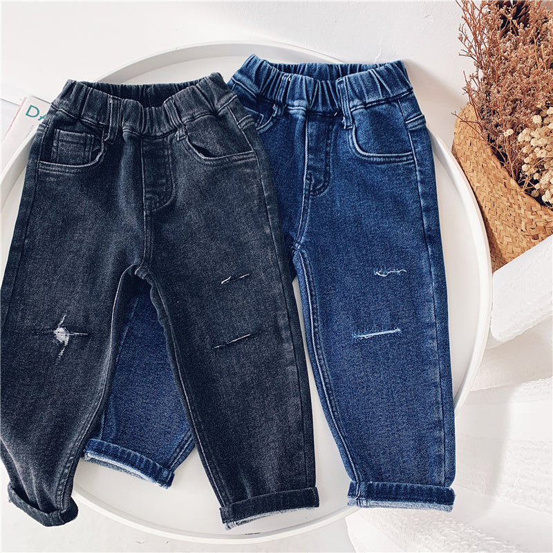 Boys  Fleece Jeans Straight Trousers Trendy Children s Clothing Boys  Fleece Jeans Straight Trousers Trendy Children s Clothing