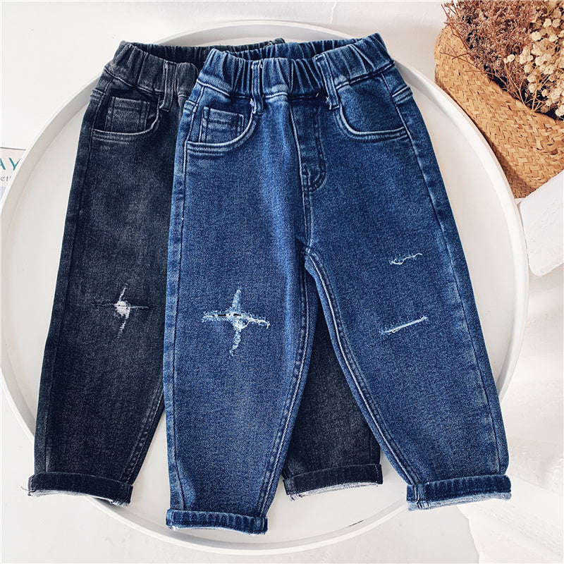 Boys  Fleece Jeans Straight Trousers Trendy Children s Clothing Boys  Fleece Jeans Straight Trousers Trendy Children s Clothing