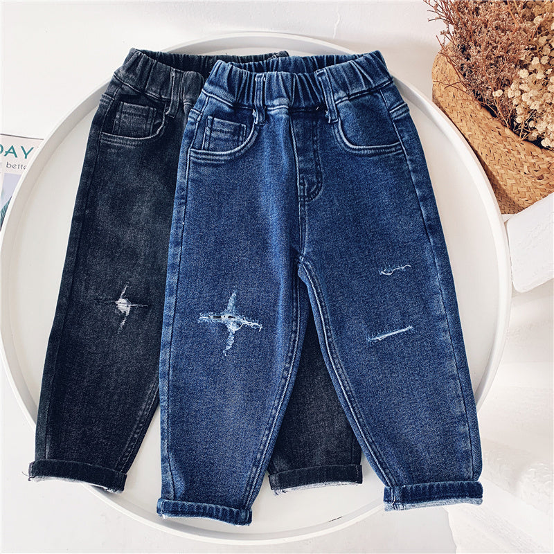 Boys  Fleece Jeans Straight Trousers Trendy Children s Clothing Boys  Fleece Jeans Straight Trousers Trendy Children s Clothing