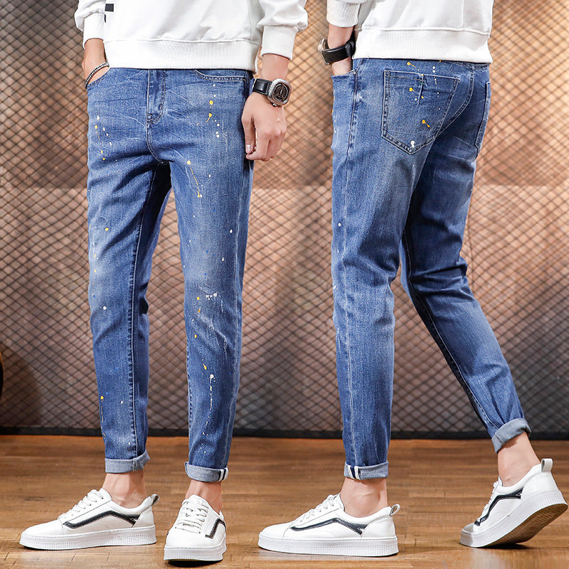 Jeans Men's Feet Pants Korean Version Jeans Men's Feet Pants Korean Version