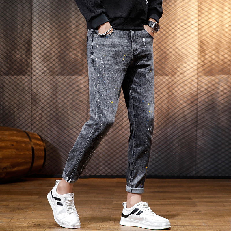Jeans Men's Feet Pants Korean Version Jeans Men's Feet Pants Korean Version