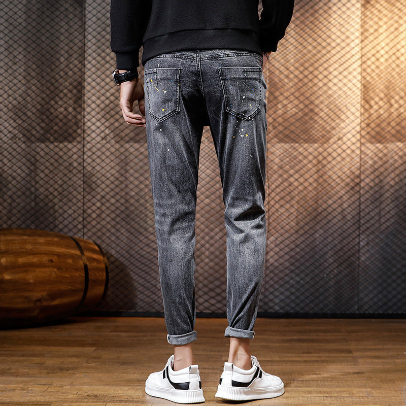 Jeans Men's Feet Pants Korean Version Jeans Men's Feet Pants Korean Version