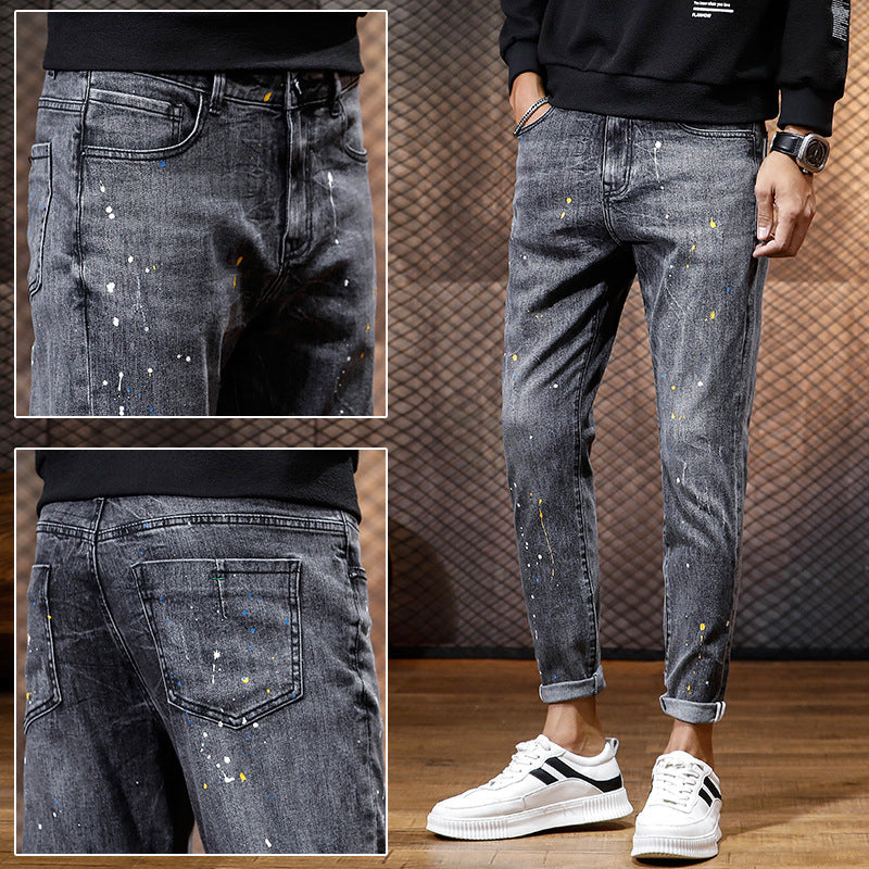 Jeans Men's Feet Pants Korean Version Jeans Men's Feet Pants Korean Version