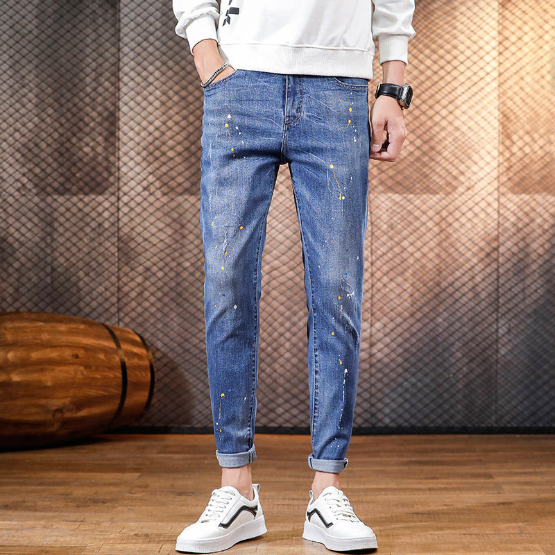 Jeans Men's Feet Pants Korean Version Jeans Men's Feet Pants Korean Version