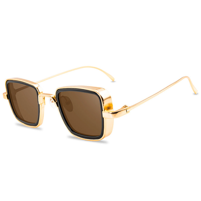 Vintage Steampunk Sunglasses Men Retro Metal Square Vintage Steampunk Sunglasses Men Retro Metal Square