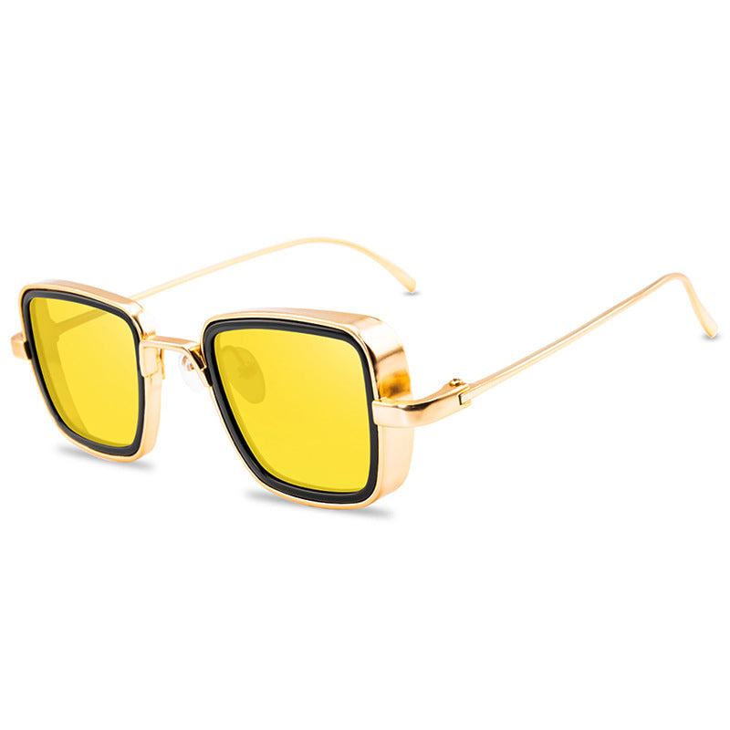 Vintage Steampunk Sunglasses Men Retro Metal Square Vintage Steampunk Sunglasses Men Retro Metal Square