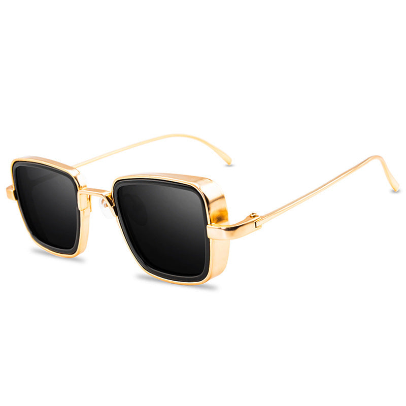 Vintage Steampunk Sunglasses Men Retro Metal Square Vintage Steampunk Sunglasses Men Retro Metal Square