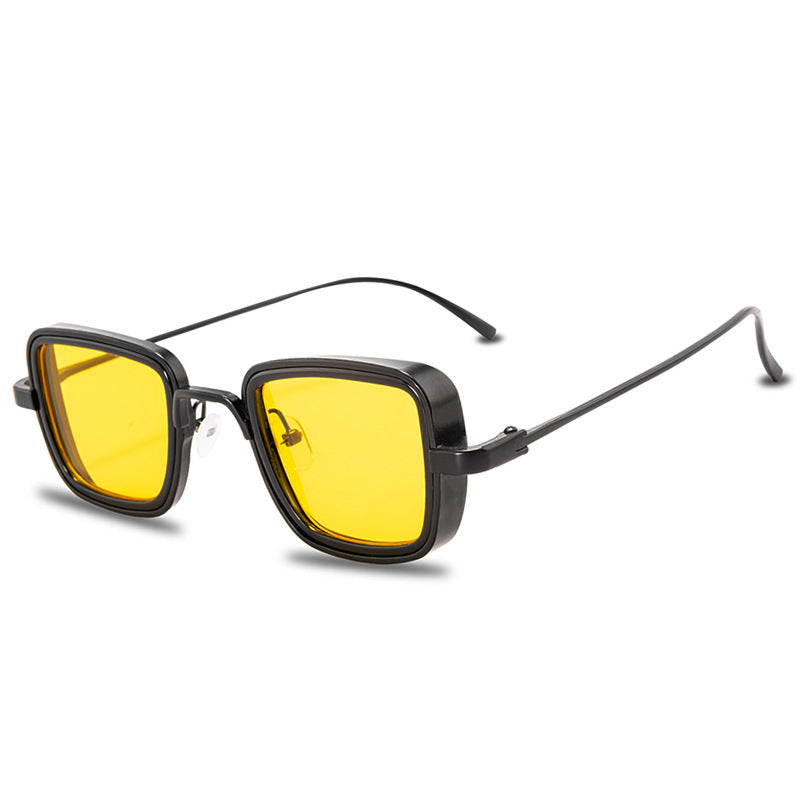 Vintage Steampunk Sunglasses Men Retro Metal Square Vintage Steampunk Sunglasses Men Retro Metal Square