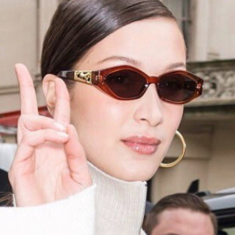SO&EI Retro Small Frame Polygon Cat Eyes Women Sunglasses Brand Designer Fashion Cheetah Decoration Ladies Sun Glasses UV400 SO&EI Retro Small Frame Polygon Cat Eyes Women Sunglasses Brand Designer Fashion Cheetah Decoration Ladies Sun Glasses UV400