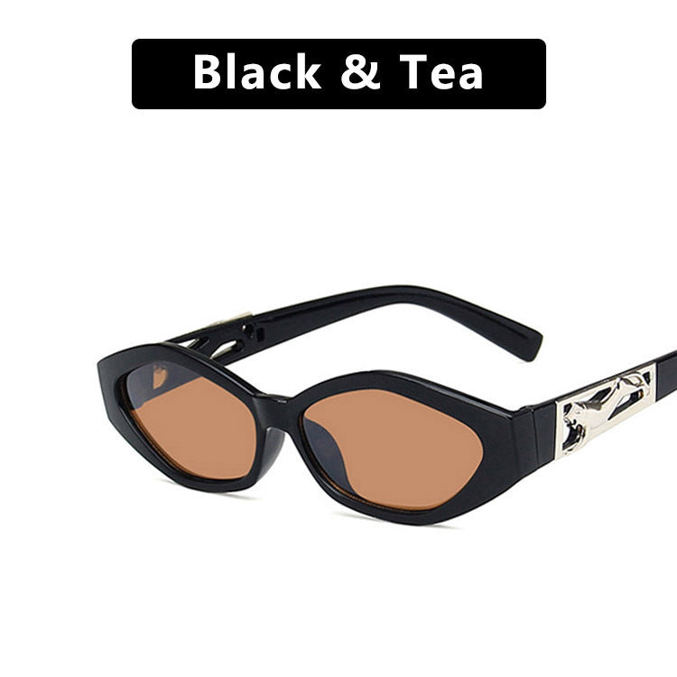 SO&EI Retro Small Frame Polygon Cat Eyes Women Sunglasses Brand Designer Fashion Cheetah Decoration Ladies Sun Glasses UV400 SO&EI Retro Small Frame Polygon Cat Eyes Women Sunglasses Brand Designer Fashion Cheetah Decoration Ladies Sun Glasses UV400