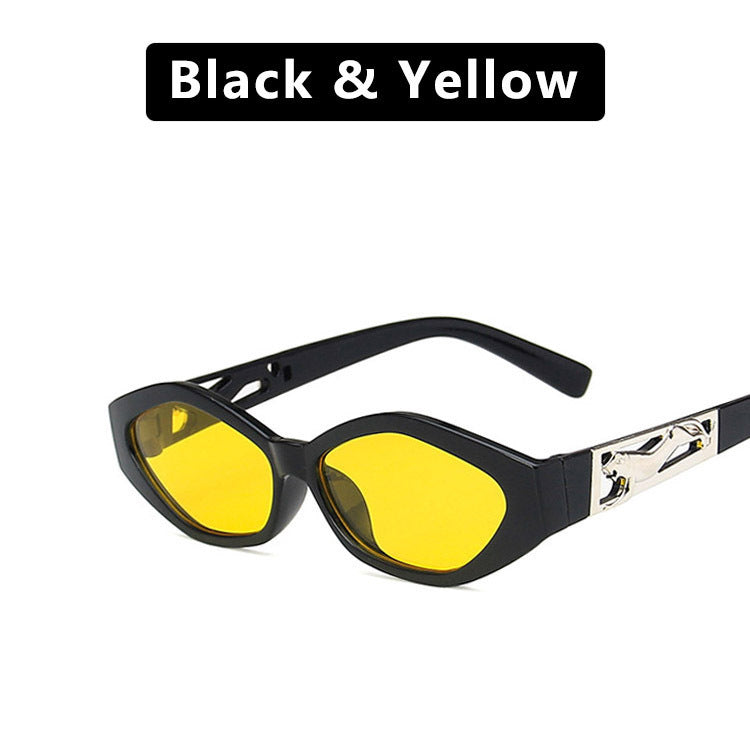 SO&EI Retro Small Frame Polygon Cat Eyes Women Sunglasses Brand Designer Fashion Cheetah Decoration Ladies Sun Glasses UV400 SO&EI Retro Small Frame Polygon Cat Eyes Women Sunglasses Brand Designer Fashion Cheetah Decoration Ladies Sun Glasses UV400