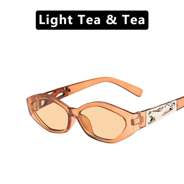 SO&EI Retro Small Frame Polygon Cat Eyes Women Sunglasses Brand Designer Fashion Cheetah Decoration Ladies Sun Glasses UV400 SO&EI Retro Small Frame Polygon Cat Eyes Women Sunglasses Brand Designer Fashion Cheetah Decoration Ladies Sun Glasses UV400