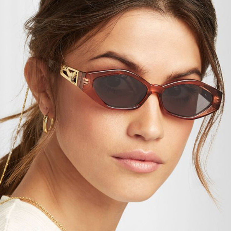 SO&EI Retro Small Frame Polygon Cat Eyes Women Sunglasses Brand Designer Fashion Cheetah Decoration Ladies Sun Glasses UV400 SO&EI Retro Small Frame Polygon Cat Eyes Women Sunglasses Brand Designer Fashion Cheetah Decoration Ladies Sun Glasses UV400