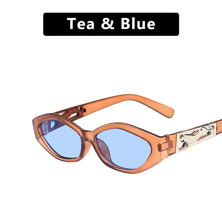 SO&EI Retro Small Frame Polygon Cat Eyes Women Sunglasses Brand Designer Fashion Cheetah Decoration Ladies Sun Glasses UV400 SO&EI Retro Small Frame Polygon Cat Eyes Women Sunglasses Brand Designer Fashion Cheetah Decoration Ladies Sun Glasses UV400