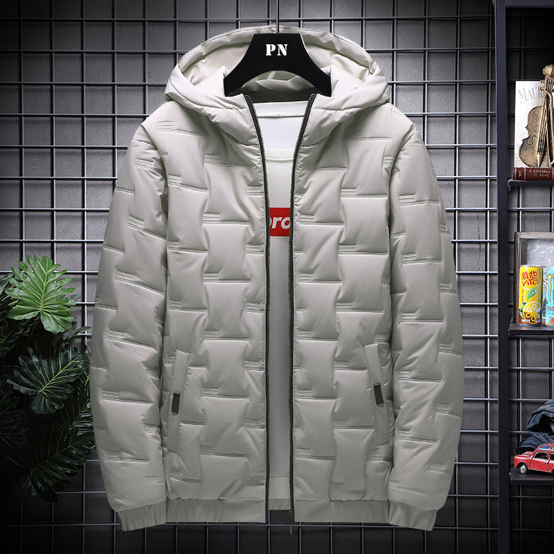 Men's Jacket Short Warm Hooded Cotton Jacket Men Men's Jacket Short Warm Hooded Cotton Jacket Men