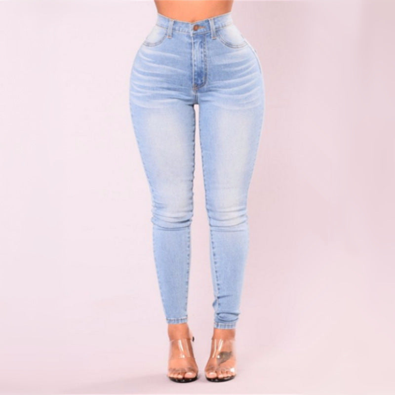 Cross-Border Supply New AliExpress Amazon Wish Explosion Light Color Stretch Jeans Women Cross-Border Supply New AliExpress Amazon Wish Explosion Light Color Stretch Jeans Women