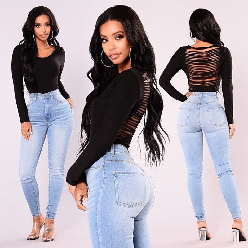 Cross-Border Supply New AliExpress Amazon Wish Explosion Light Color Stretch Jeans Women Cross-Border Supply New AliExpress Amazon Wish Explosion Light Color Stretch Jeans Women