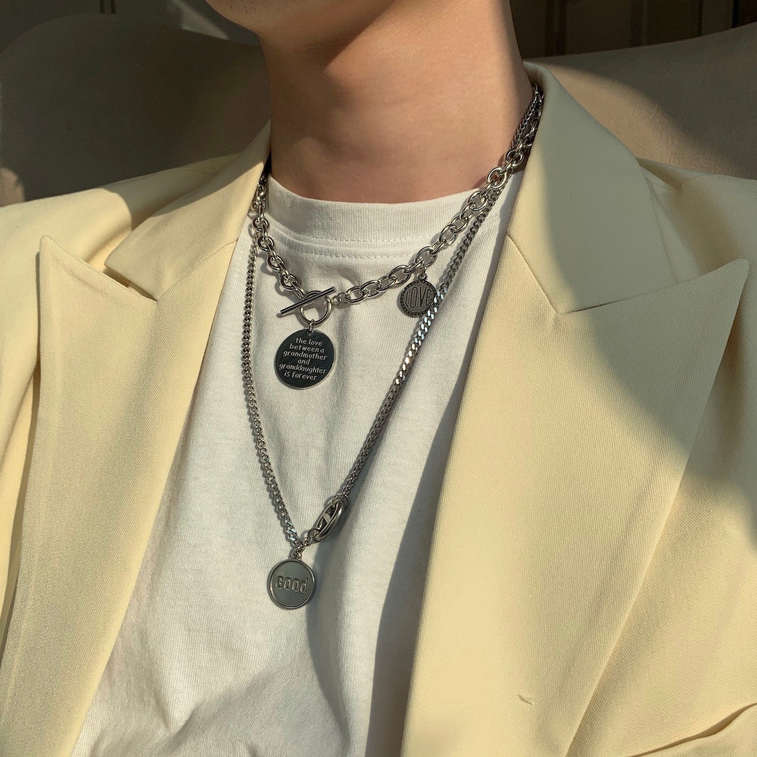 Round Ring Titanium Steel Non-Fading Clavicle Necklace Men And Women Hundred Matching Accessories Round Ring Titanium Steel Non-Fading Clavicle Necklace Men And Women Hundred Matching Accessories