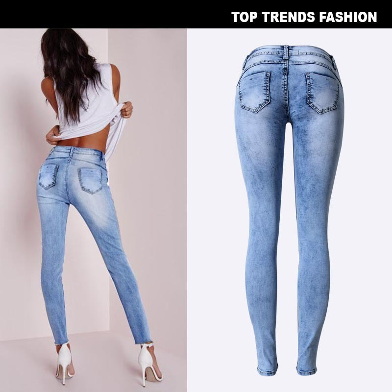 Summer Style Low Waist Sky Blue Patchwork Skinny Tights Women Pencil Jeans High Stretch Sexy Push Up Denim Women Fashion Jeans Summer Style Low Waist Sky Blue Patchwork Skinny Tights Women Pencil Jeans High Stretch Sexy Push Up Denim Women Fashion Jeans