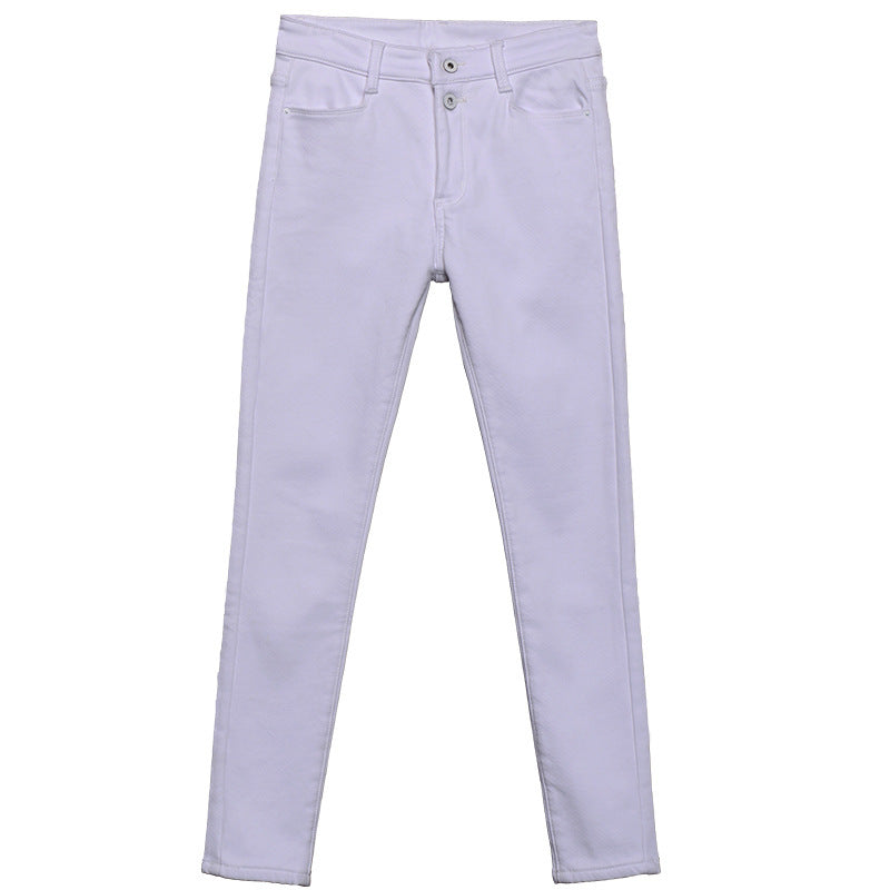 Women White Denim Jeans Pants Slim Female Girl Jean Trousers Women White Denim Jeans Pants Slim Female Girl Jean Trousers