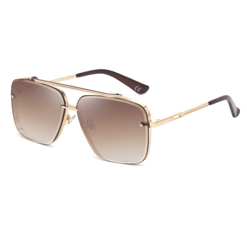 Large Square Box Retro Men 1261 Creative Fashion Metal Sunglasses Large Square Box Retro Men 1261 Creative Fashion Metal Sunglasses