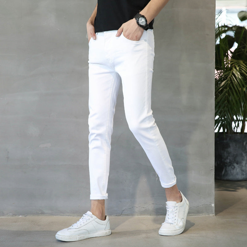Spring And Summer Thin White Jeans Men Men'S Holes Casual Stretch Slim Fit Pants Men Spring And Summer Thin White Jeans Men Men'S Holes Casual Stretch Slim Fit Pants Men