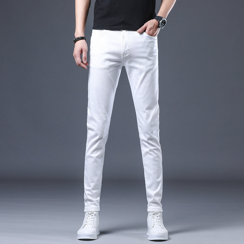 Spring And Summer Thin White Jeans Men Men'S Holes Casual Stretch Slim Fit Pants Men Spring And Summer Thin White Jeans Men Men'S Holes Casual Stretch Slim Fit Pants Men