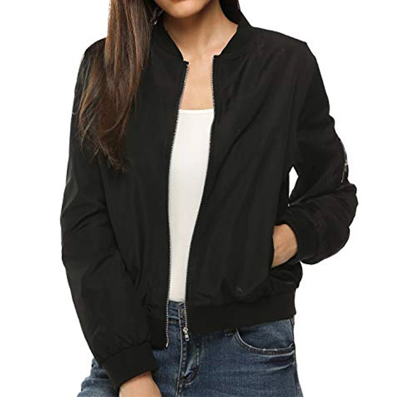 Sportswear Short Bomber Jacket Coat Autumn Women Sportswear Short Bomber Jacket Coat Autumn Women