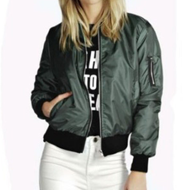 Sportswear Short Bomber Jacket Coat Autumn Women Sportswear Short Bomber Jacket Coat Autumn Women