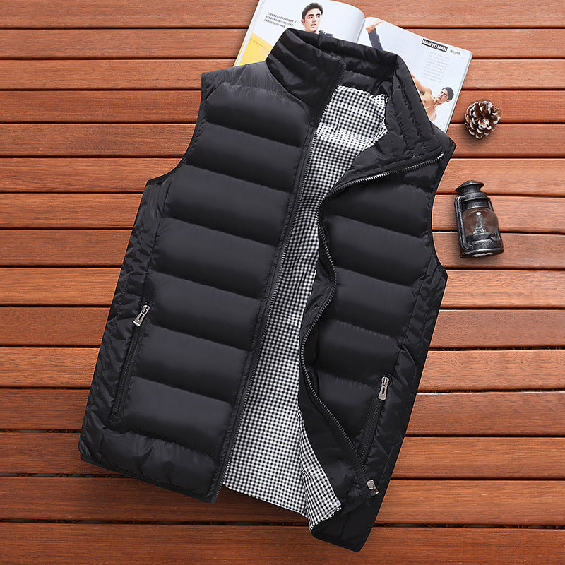 Vest Men'S Fashion Stand-Up Collar Autumn And Winter Warm Vest Heating Casual Trend Vest Men'S Silk Cotton Jacket Waistcoat Vest Men'S Fashion Stand-Up Collar Autumn And Winter Warm Vest Heating Casual Trend Vest Men'S Silk Cotton Jacket Waistcoat