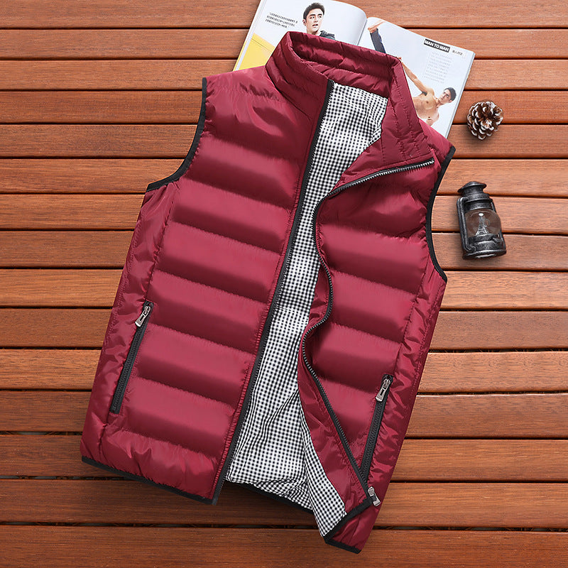 Vest Men'S Fashion Stand-Up Collar Autumn And Winter Warm Vest Heating Casual Trend Vest Men'S Silk Cotton Jacket Waistcoat Vest Men'S Fashion Stand-Up Collar Autumn And Winter Warm Vest Heating Casual Trend Vest Men'S Silk Cotton Jacket Waistcoat