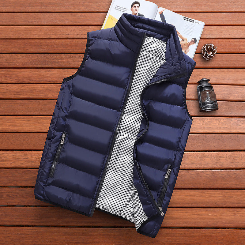 Vest Men'S Fashion Stand-Up Collar Autumn And Winter Warm Vest Heating Casual Trend Vest Men'S Silk Cotton Jacket Waistcoat Vest Men'S Fashion Stand-Up Collar Autumn And Winter Warm Vest Heating Casual Trend Vest Men'S Silk Cotton Jacket Waistcoat