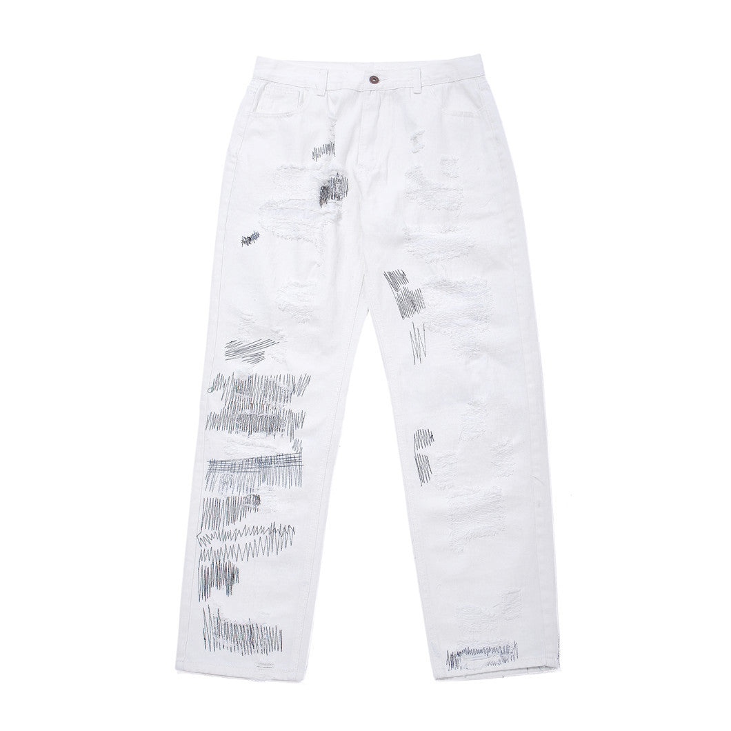 7tt Original National Chaogao Street Cut Loose Straight Jeans Men''s Wide Leg High Waist Versatile Casual Pants 7tt Original National Chaogao Street Cut Loose Straight Jeans Men''s Wide Leg High Waist Versatile Casual Pants
