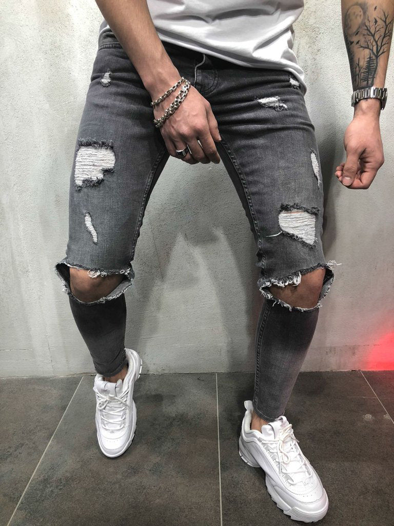 Men's jeans new hole pants trousers Men's jeans new hole pants trousers