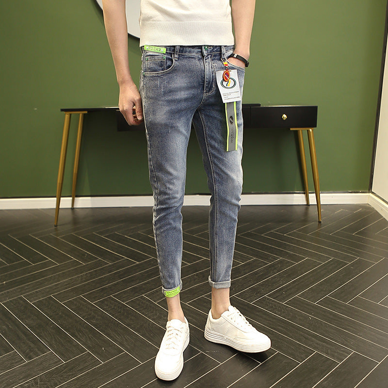 Spring And Summer New Cropped Jeans Men Korean Version Spring And Summer New Cropped Jeans Men Korean Version