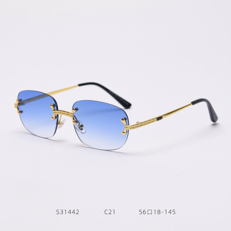 S31442 Cross-Border Metal Frameless Square New Sunglasses Punk Personality Street Shooting Small Glasses Sunglasses Men S31442 Cross-Border Metal Frameless Square New Sunglasses Punk Personality Street Shooting Small Glasses Sunglasses Men