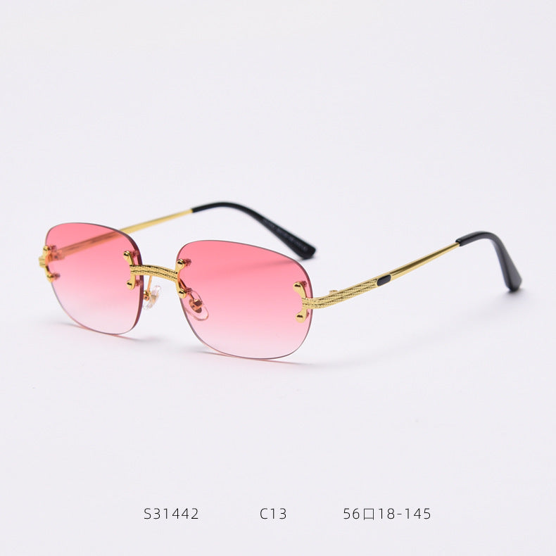 S31442 Cross-Border Metal Frameless Square New Sunglasses Punk Personality Street Shooting Small Glasses Sunglasses Men S31442 Cross-Border Metal Frameless Square New Sunglasses Punk Personality Street Shooting Small Glasses Sunglasses Men