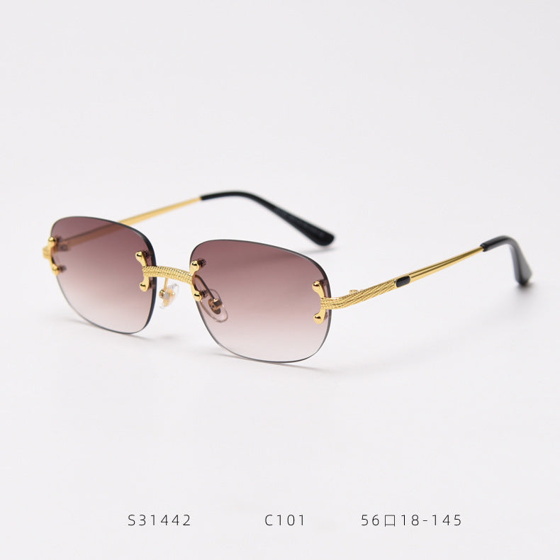 S31442 Cross-Border Metal Frameless Square New Sunglasses Punk Personality Street Shooting Small Glasses Sunglasses Men S31442 Cross-Border Metal Frameless Square New Sunglasses Punk Personality Street Shooting Small Glasses Sunglasses Men