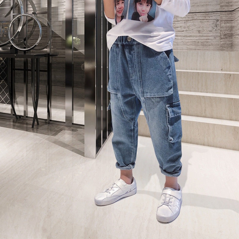 Big Kids Loose Harem Trousers Big Kids Plus Fleece Padded Overalls Big Kids Loose Harem Trousers Big Kids Plus Fleece Padded Overalls