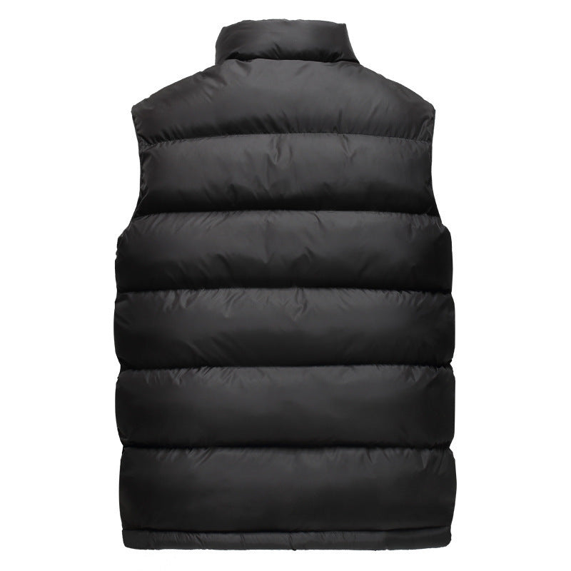 Stand-Up Collar Embroidered Thick Down Cotton Vest Stand-Up Collar Embroidered Thick Down Cotton Vest